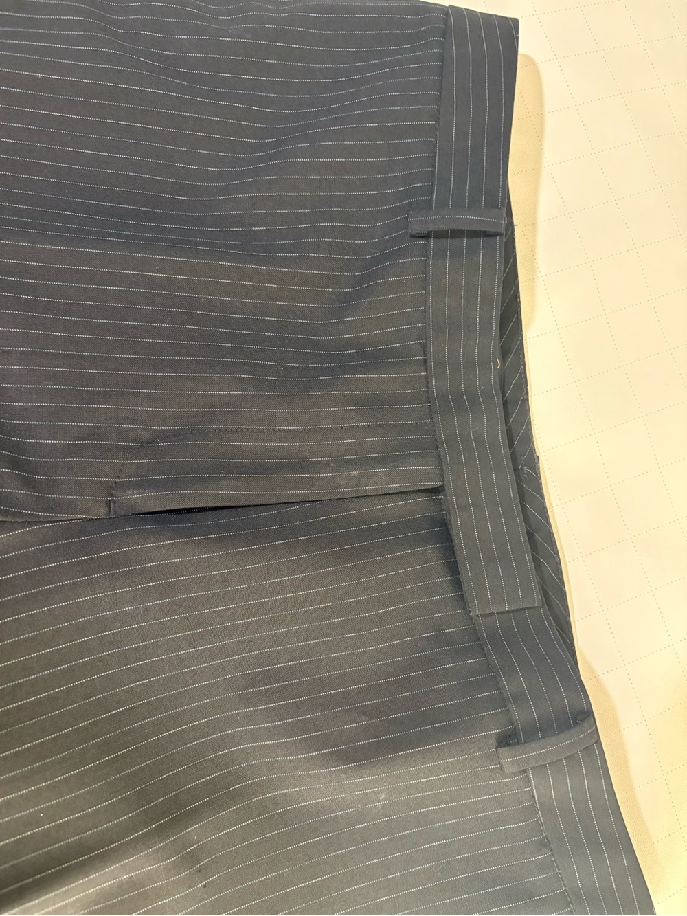 Brooks Brothers Navy Pinstripe Straight-Leg Trousers